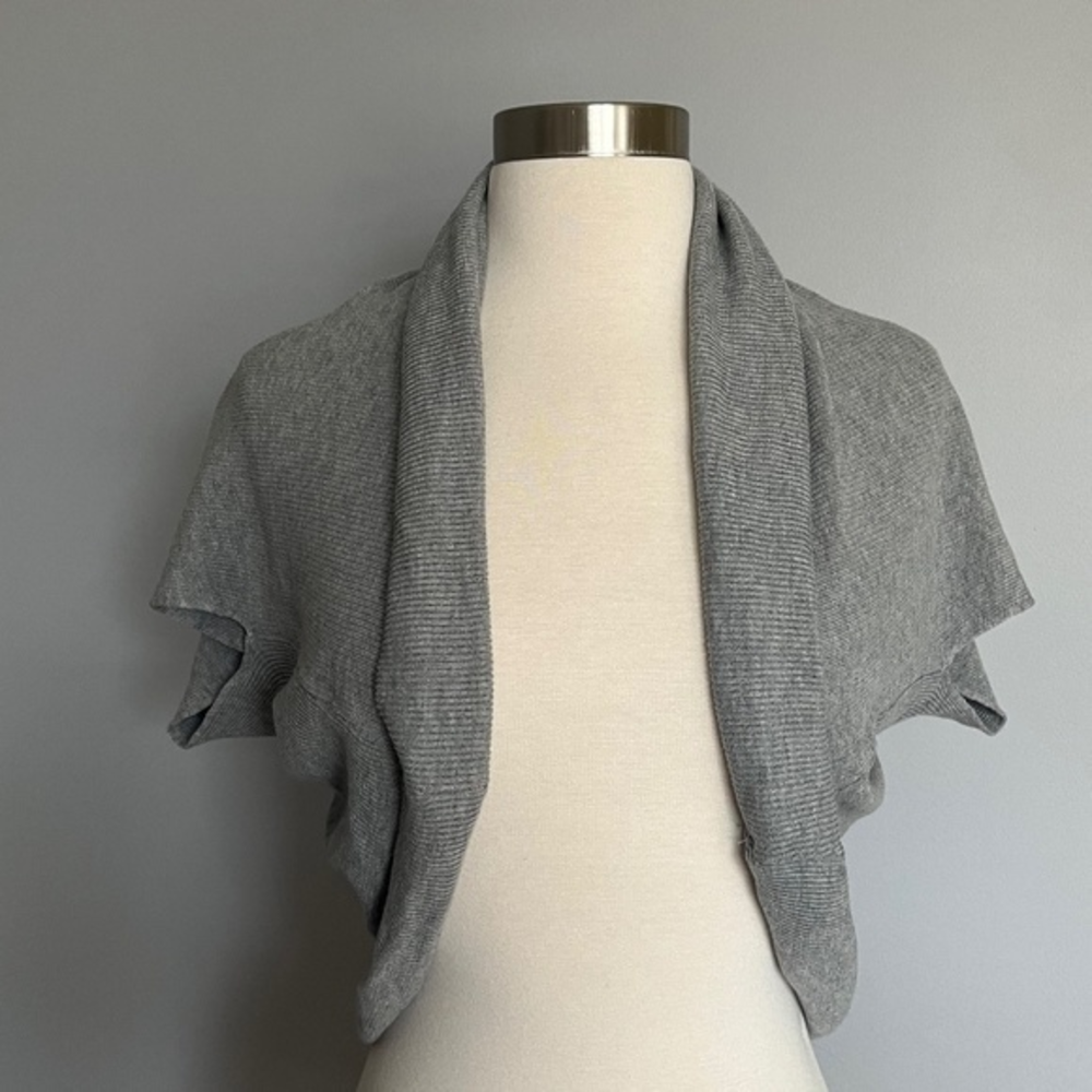 United Colors of Benetton Gray Bolero Shrug‎ Duster Cropped Cardigan One Size
